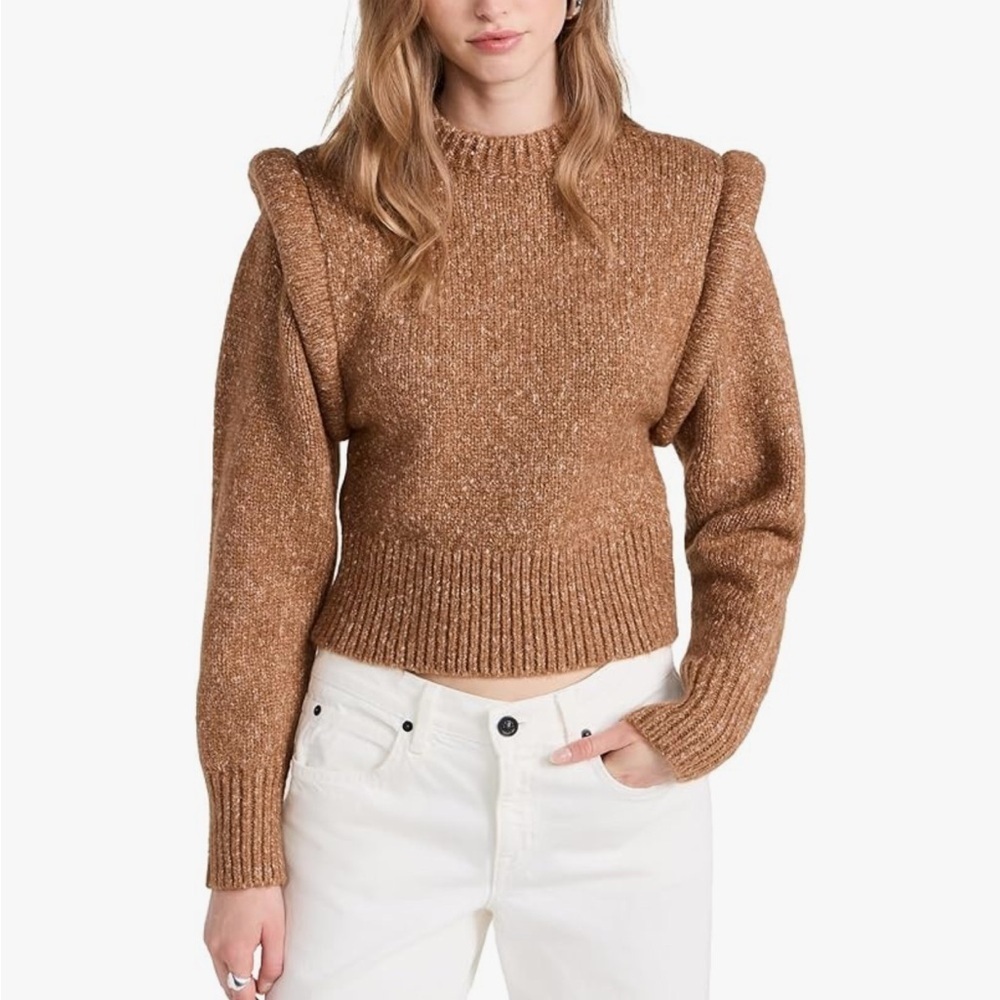 ASTR the Label Luciana Sweater in Camel Small Brown Crewneck